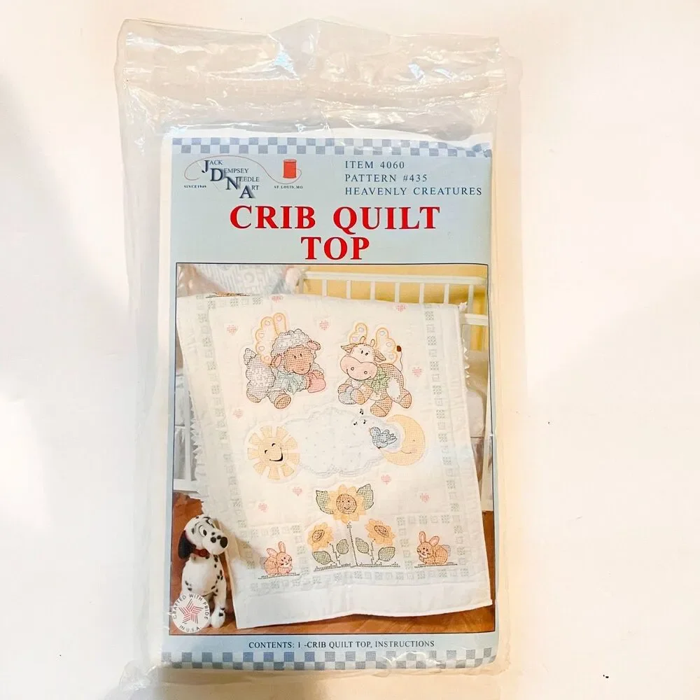 Jack Dempsey Crib Quilt Top HEAVENLY CREATURES Item 4060 Pattern 435 NEW
